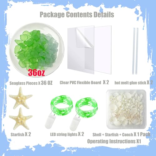 Christmas Tree DIY Kit Sea Glass Pieces for DIY Crafts Christmas Craft DIY Christmas Tree Lights Lamp Christmas Ornament Crafts
