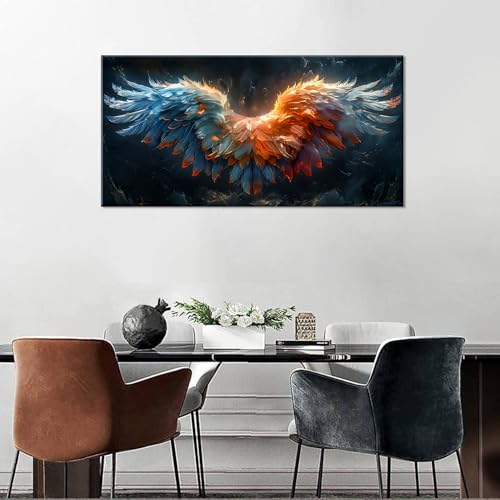 Beautiful Colorful Angel Wings Religion Wall Art Decor Artwork for Girls Room Bedroom Living Room