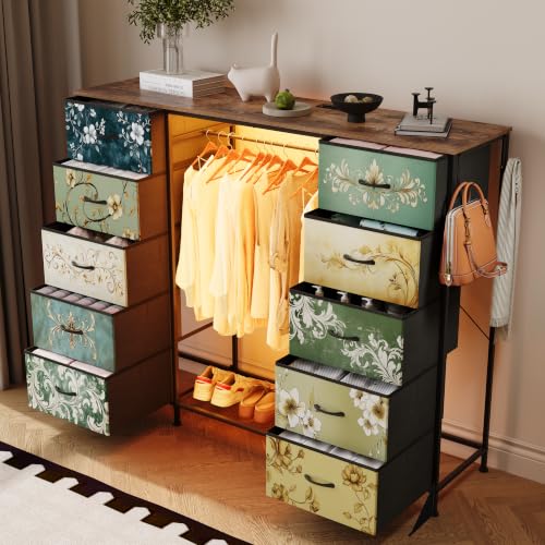 55"W Dresser with Hanging Rack