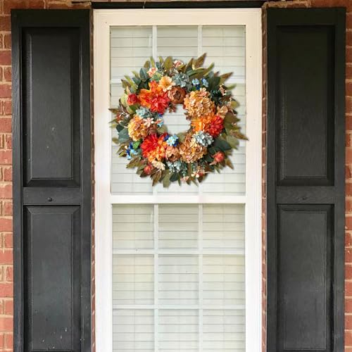 24 Inch Fall Hydrangea Peony Wreath Front Door Wreath
