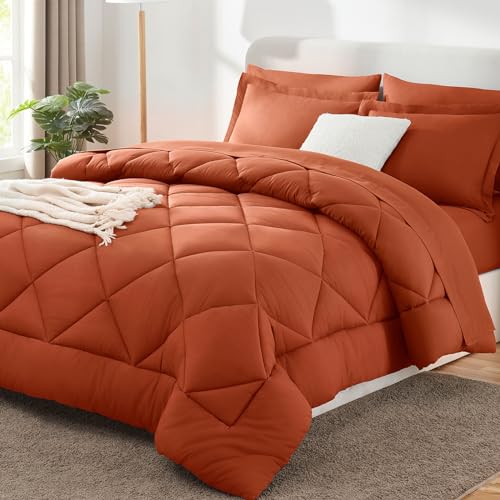 Full Comforter Set 82"x86" Burnt Orange