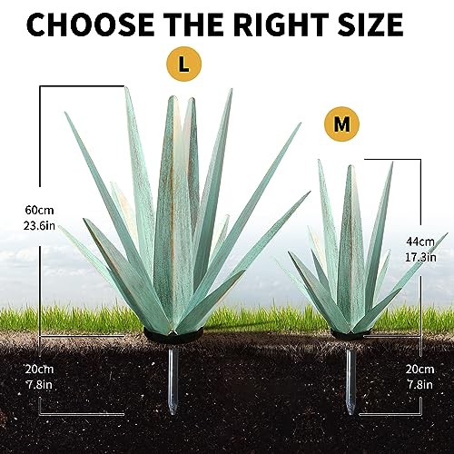 24" Metal Agave Plant Outdoor Decor