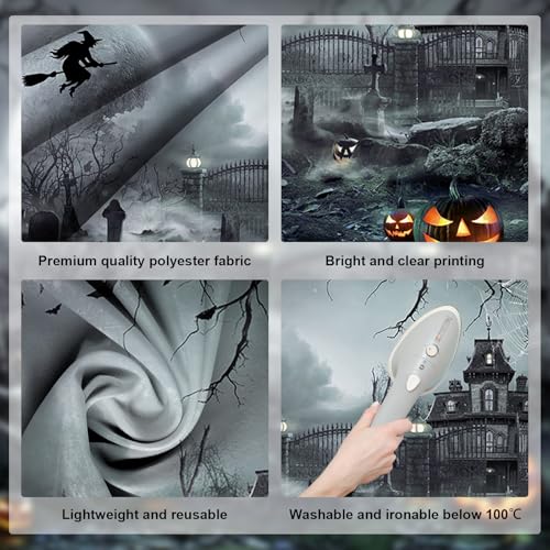 10x7ft Green Halloween Backdrop Spooky Photography Background