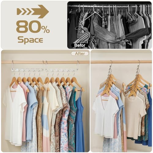 Space Saving Hangers for Clothes 6 Pack (6 Count)