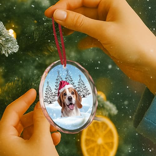 Personalized Pet Memorial Gift 2025 Custom Photo Crystal Christmas Ornament in Loving Memory of Dog