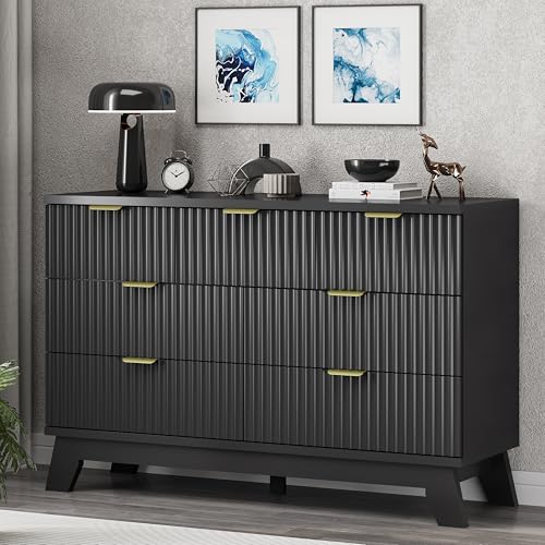 Fluted Dresser for Bedroom with 7 Drawers