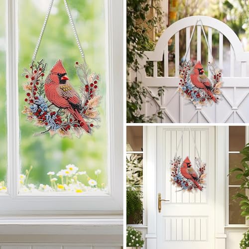 Diamond Hanging Art Kits for Adults Cardinal Birds
