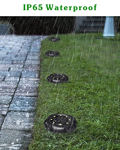 Solar Ground Lights Uplight Sidelight Waterproof 12 Pack White (12 Count)