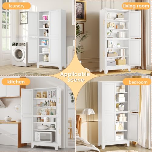 75" Tall Metal Kitchen Pantry Storage Cabinet
