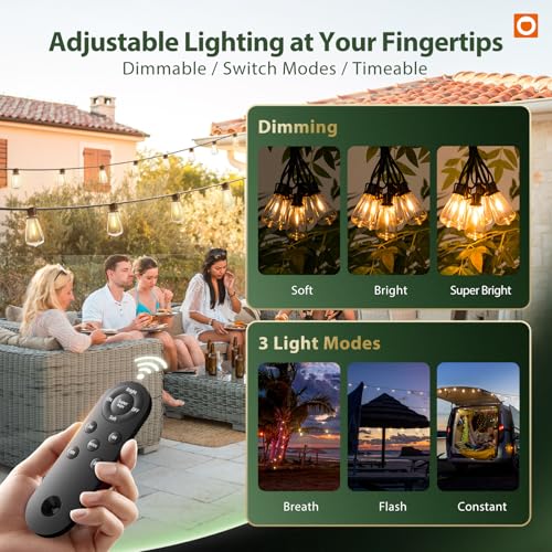 198FT(192+6) Solar String Lights Outdoor with Remote, Long-Lasting (198 Foot)