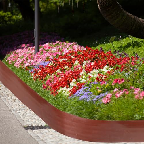 6 Inch Tall 33 ft Length Landscape Plastic Edging Kit with Hammer Spikes Plastic Garden Flower Bed Edging Landscape Border for Gardens Border Grass Yard Lawn