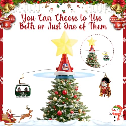 Musical Rotating Christmas Tree Topper with LED Star Light