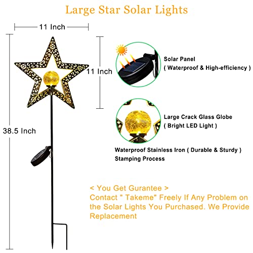 Star Solar Lights Garden Outdoor Decor Waterproof Metal Solar Stakes Lights for Patio Yard Walkway Lawn Patio Mothers Day Garden Gifts Mom Wife Grandma