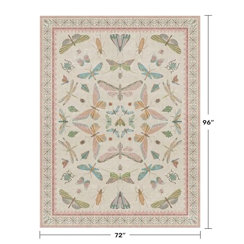 Pastel Pink Girls Rugs for Bedroom 6x8 (48 Sq Ft)