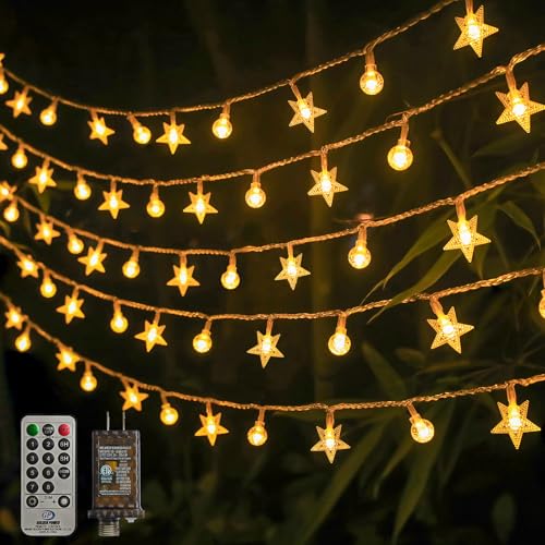 Crystal Globe & Star String Lights Plug in (160 Count)
