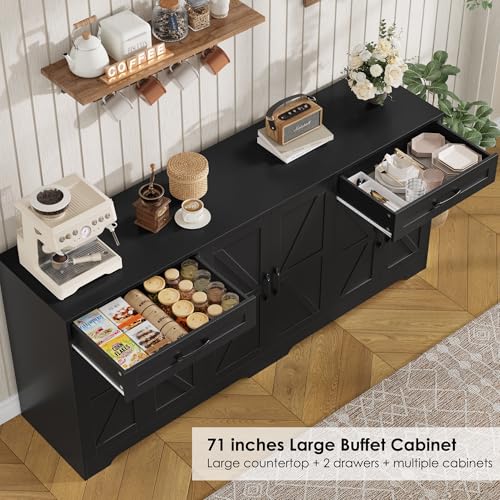 71” Large Sideboard Buffet Cabinet with Storage