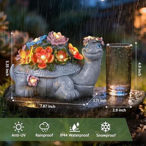 Large Solar Turtle Garden Statue