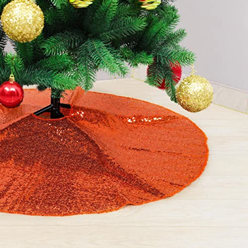 24 Inch Sequin Tree Skirt Christmas Skirts for Xmas Hawaii Rustic Cartoon Elegant Halloween Trees