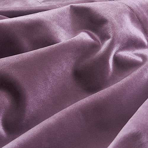 Super Soft Luxury Velvet Set of 2 Lavender Flannel Blackout Curtains Panel Drapes Grommet Top Curtain 52Wx120L inch Purplish Pink
