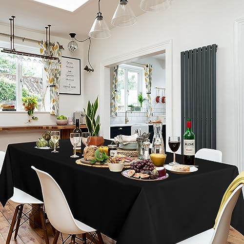 8 Pack Black Rectangle Tablecloth (8 Count)