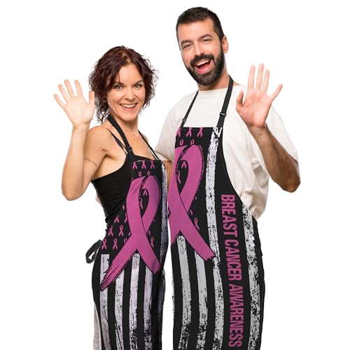 Cooking Apron for Women Breast Cancer Awareness Funny Aprons for Men for Kitchen Restaurant BBQ Painting Crafting Gardening 27”
