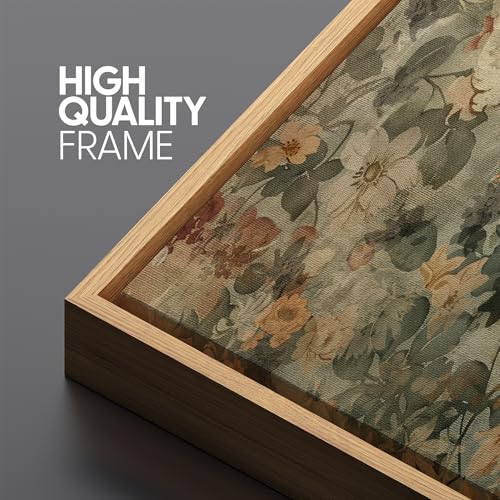 Large Framed Canvas Print Wall Art Minimalist Ink Branches Illustrations Antique Retro Fine Art Illustrations Decorative for Bedroom