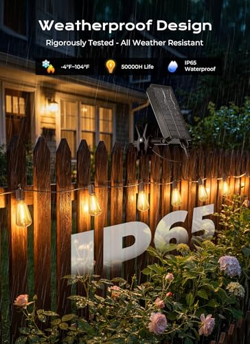 52FT Solar String Lights Outdoor Waterproof (52 Foot)