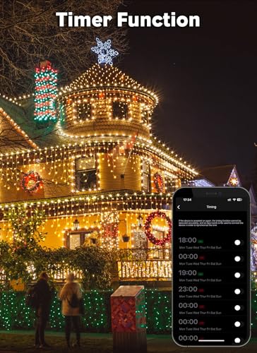 Smart Icicle Lights for Outside (66 Foot)