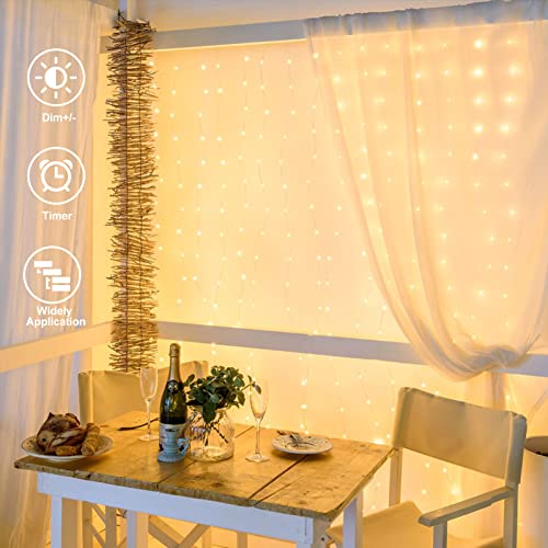 20Ft x 10Ft Large Curtain Lights Plug in Warm White & Multicolor (600 Count)