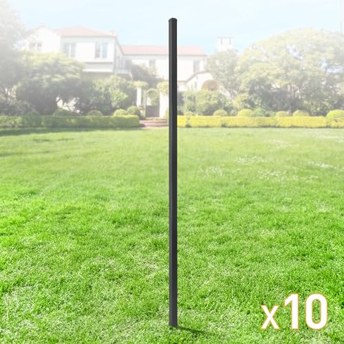 Pack of 10 Heavy Duty 8FT Outdoor Steel Fencing Border Post (10 Count)