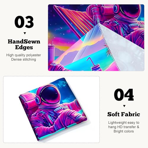 Blacklight Space Astronaut Tapestry UV Reactive Galaxy Planet Glow in Dark Tapestries Black Light Poster Neon Wall Hanging Art for bedroom Living Room