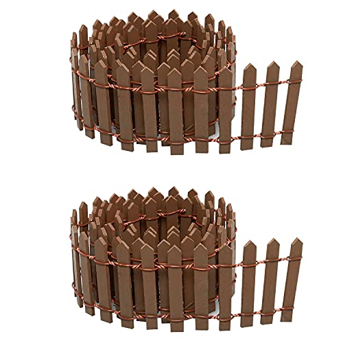 35 Inch Miniature Fairy Garden Fence DIY Wood Decorative Ornament Fence for Dollhouse Succulent Plant Pot Studio Scenes (140 sq inches)