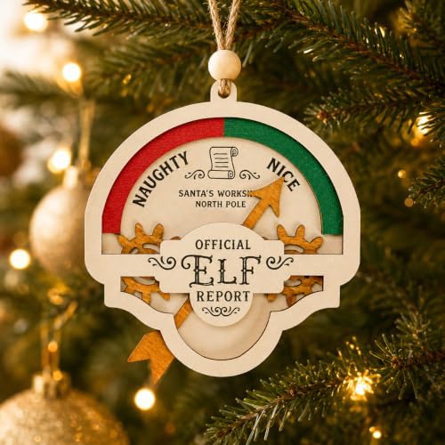 Funny Naughty or Nice Elf Meter Ornament