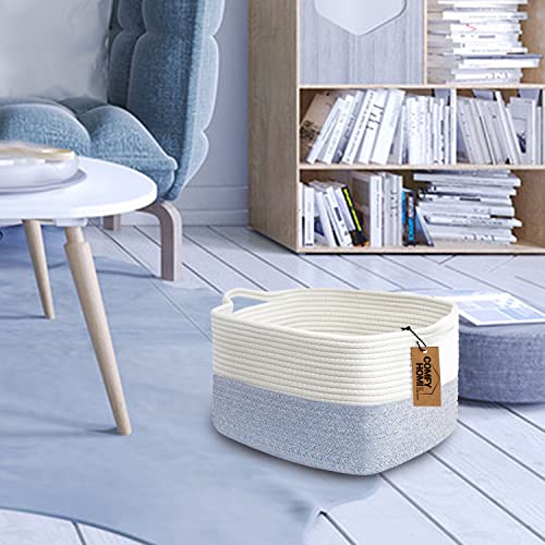 Cotton Rope Woven Basket with Handles for Shelves