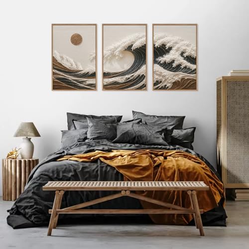 Sea Wave Framed Canvas Wall Art