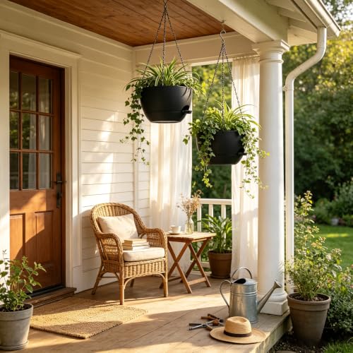 12" Self Watering Hanging Planters with Chains (2 Count)