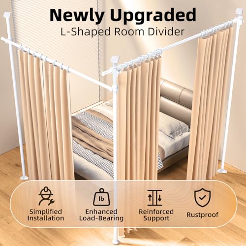Room Divider Tension Curtain Rod No Drilling