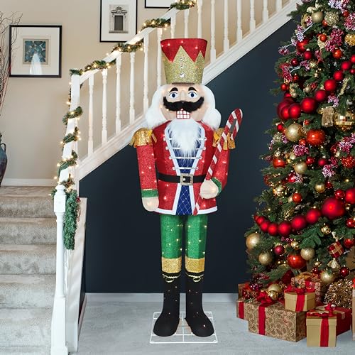 5FT Lighted Nutcracker with Candy Cane for Christmas Decoration