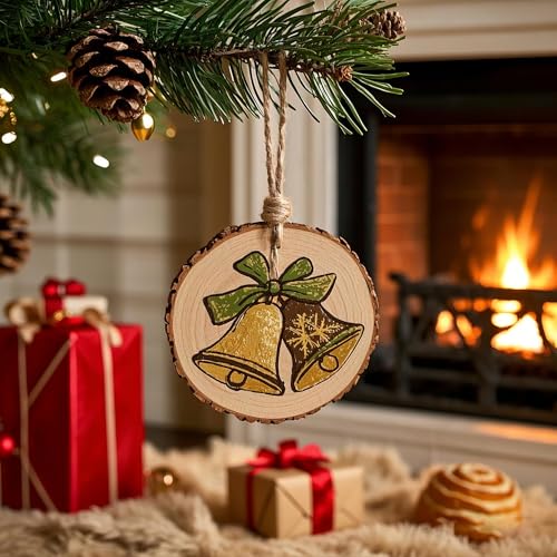 30PCS Pre Drilled Wood Slices with Holes (30 Count)