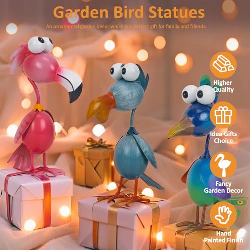 Outdoor Metal Bird Yard (3 Count)