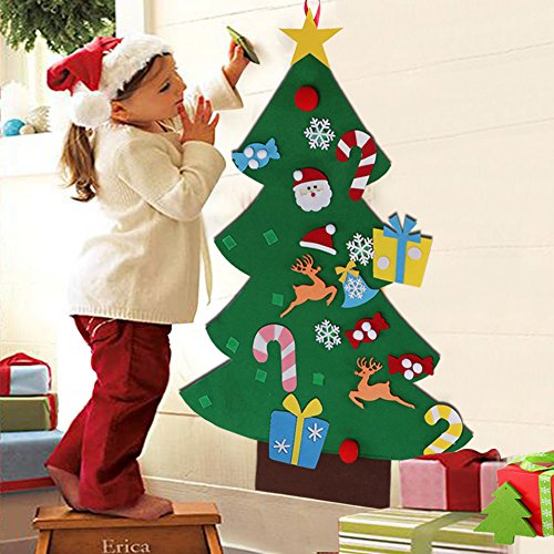 DIY Felt Christmas Tree for Toddlers Hanging Christmas Decorations