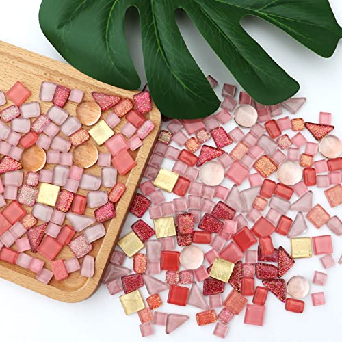 Assorted Pink Irregular Crystal Mosaic Tiles (9 Ounce)