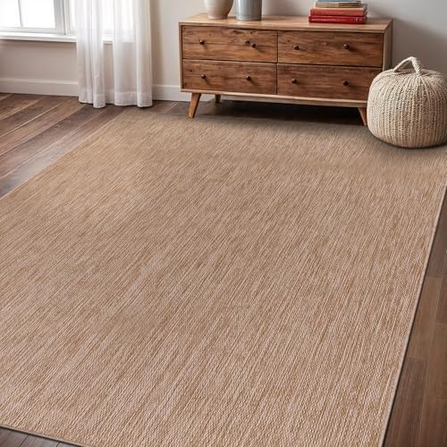 Washable Indoor Outdoor Rug 9x12 Weather Resistant Area Rugs Modern Solid Jute Rug for Porch Deck Balcony Backyard Patio Outside Carpet
