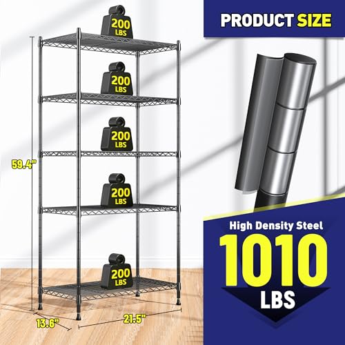 5 Tier 1010LBS Adjustable Narrow Storage Shelves