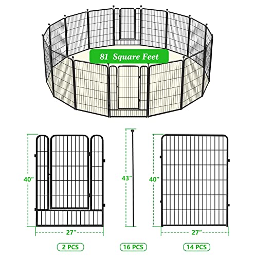 Decorative Black Metal Fencing Garden Fence with Gate (120 Sq Ft)