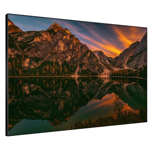 36"x46" Extra Large Framed Wall Art Majestic Mountain Landscape Reflected in Lake at Sunset for Home Living Room Bedroom Decor