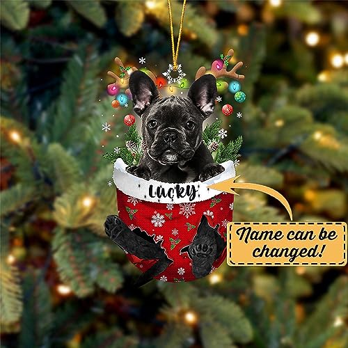 Black French Bulldog Dog Christmas Ornament
