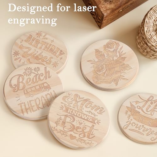 36 PCS Unfinished Wood Coasters