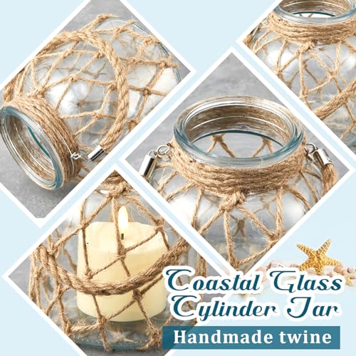 2 Set Nautical Lanterns Rope Handle (2 Count)