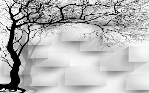 Grey Trees Wallpaper 3D Geometry TV Sofa Background Wall Mural